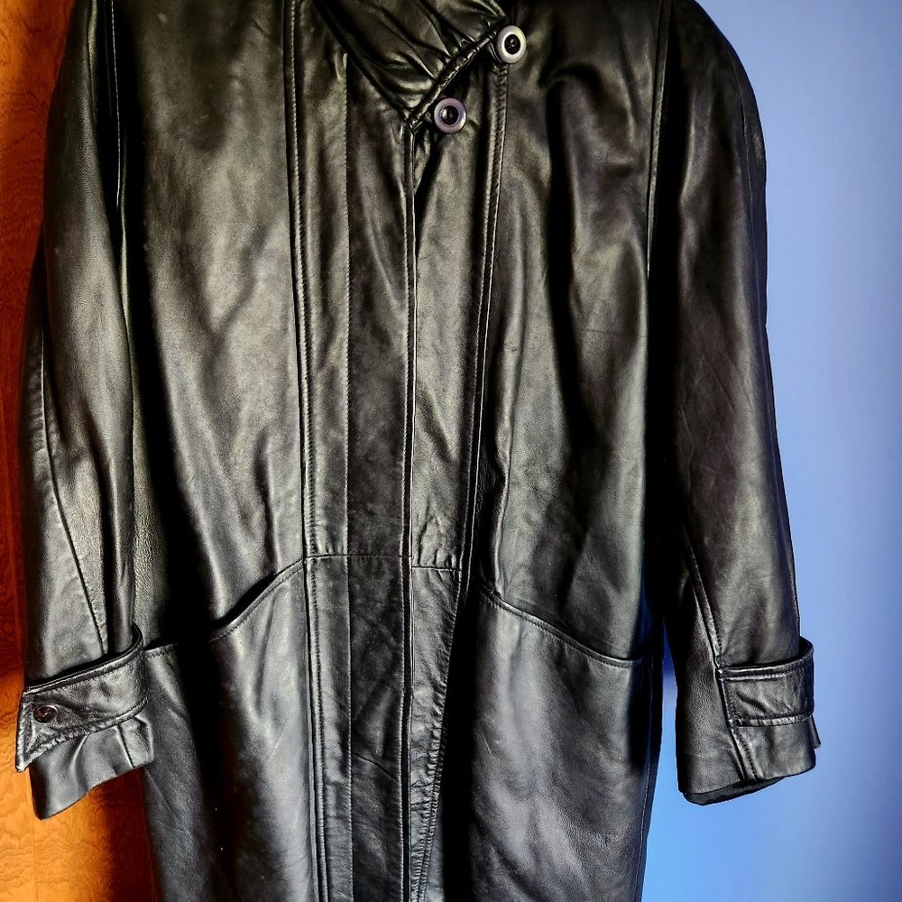 IZZI Womens Black Leather Jacket Size Small